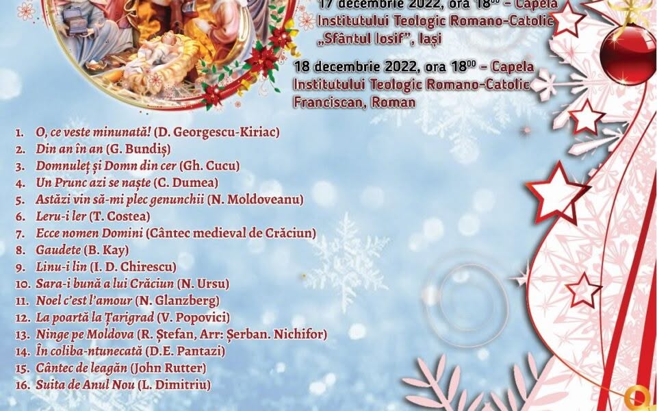 Seminarul Mare Diecezan din Iași şi Seminarul Franciscan din Roman: Invitaţie – Concert la Naşterea Domnului