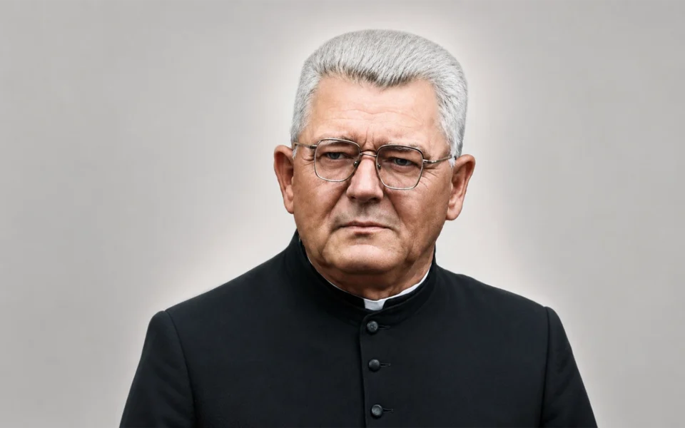 Portret restaurat al părintelui Anton Trifaș, fost rector al Seminarului Catolic din Iași.
